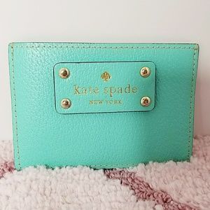 ♠️ KATE SPADE Seafoam Green Leather Card Holder